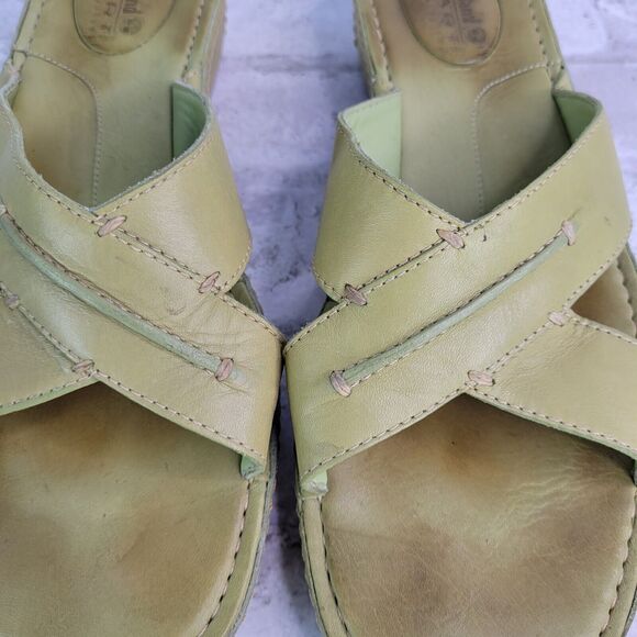 Timberland Smart Comfort System Green Leather Slip On Sandals US 9 M - Picture 6 of 11